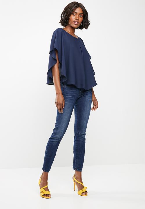 edit - Double layer blouse - navy