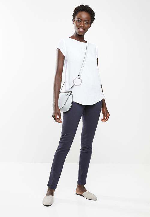 edit - Straight cut twill pants - navy