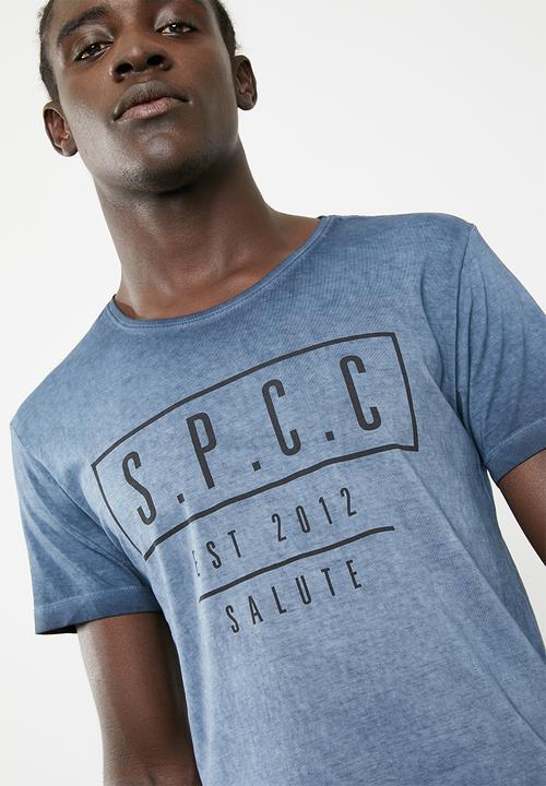 S.P.C.C - Block placement printed tee - blue