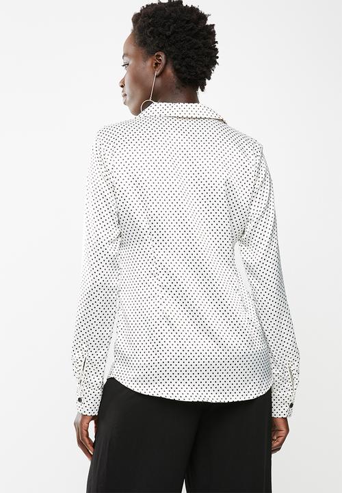 edit - Button down shirt - black and white
