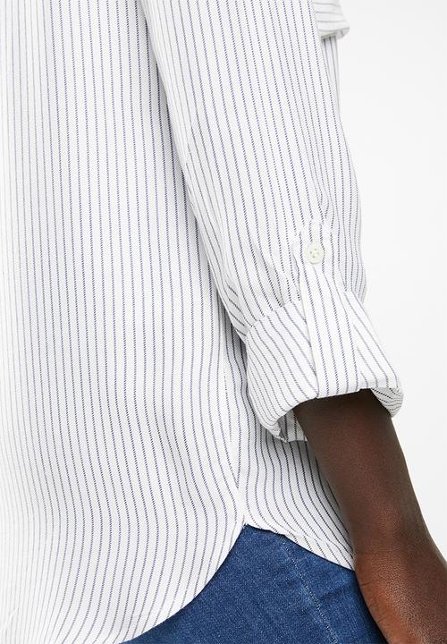 edit - Roll-up button down shirt - white