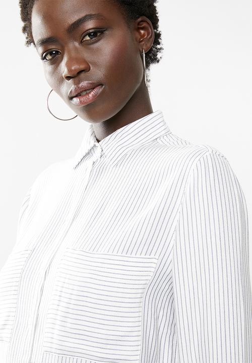 edit - Roll-up button down shirt - white