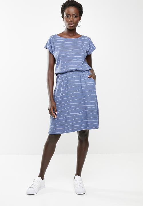 edit - Short sleeve sun dress - blue