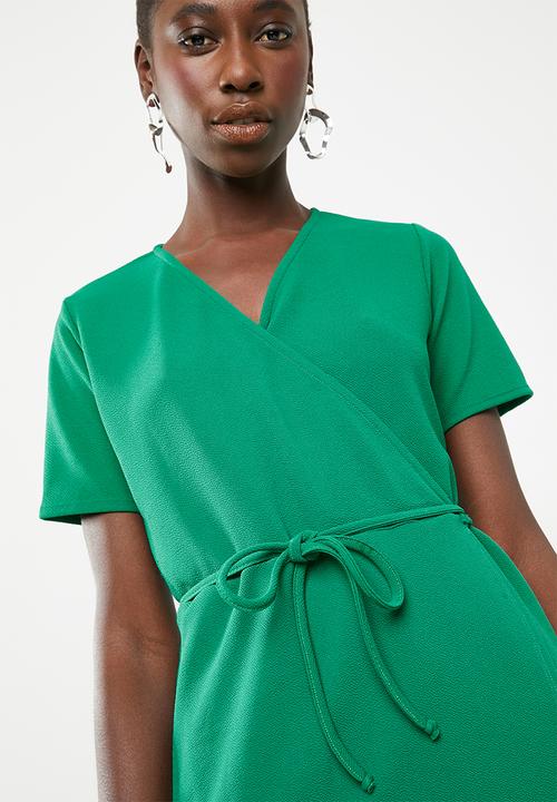 c(inch) - Basic wrap dress - green
