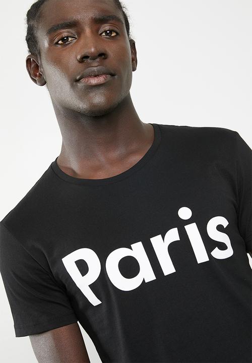 STYLE REPUBLIC - Casual slogan short sleeve T-shirt - black