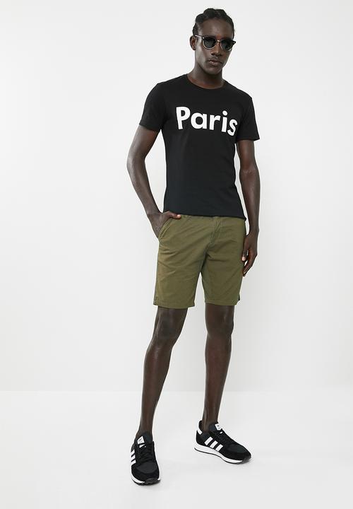 STYLE REPUBLIC - Casual slogan short sleeve T-shirt - black