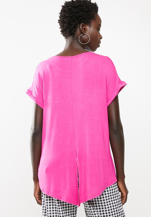 edit - Dipped hemline tee - magenta