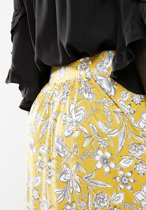 edit - Fit and flare skirt - yellow