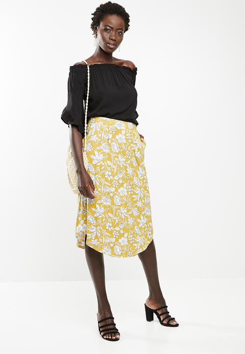 edit - Fit and flare skirt - yellow