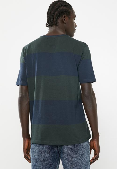 STYLE REPUBLIC - Colour block short sleeve tee - navy & green 