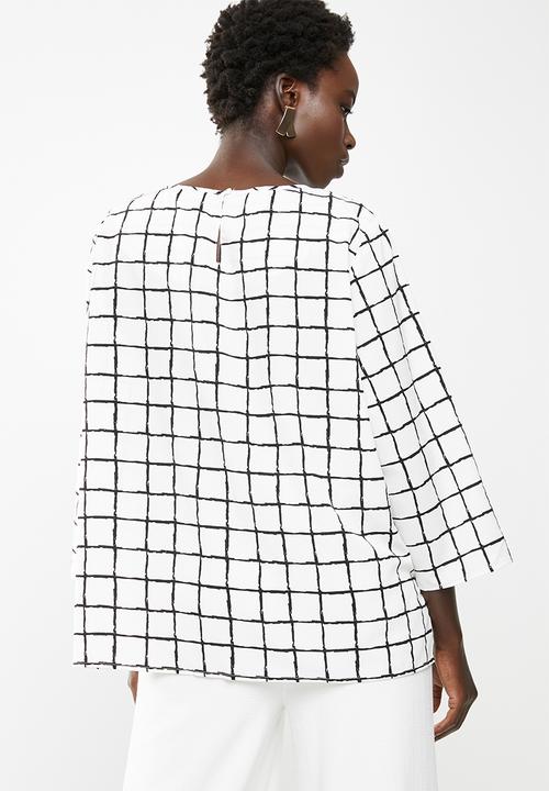 edit - Printed boxy top - black and white