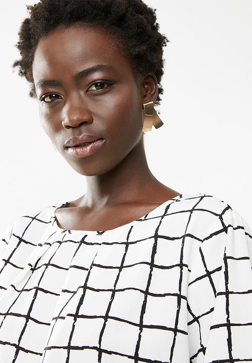 edit - Printed boxy top - black and white