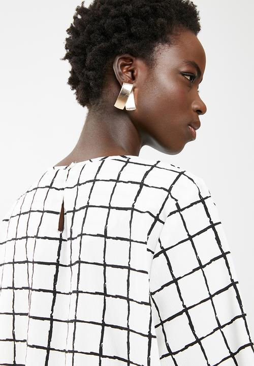 edit - Printed boxy top - black and white