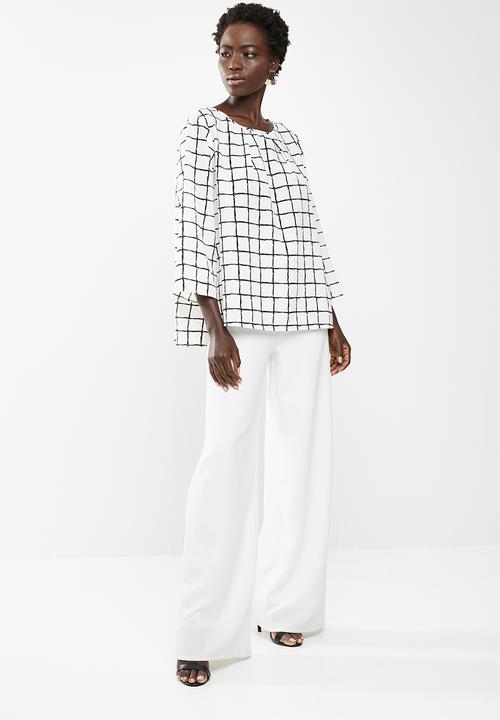 edit - Printed boxy top - black and white