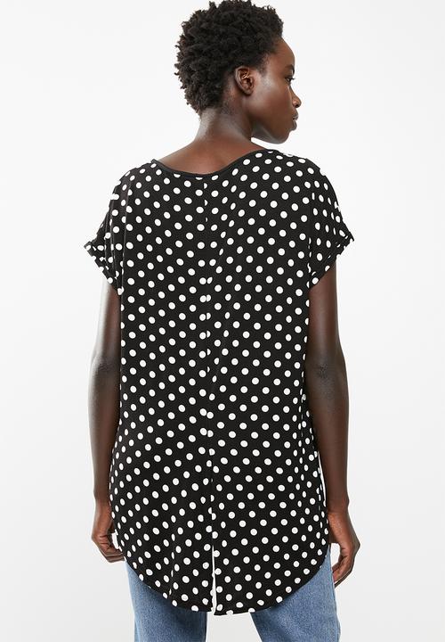 edit - Dipped hemline top - black