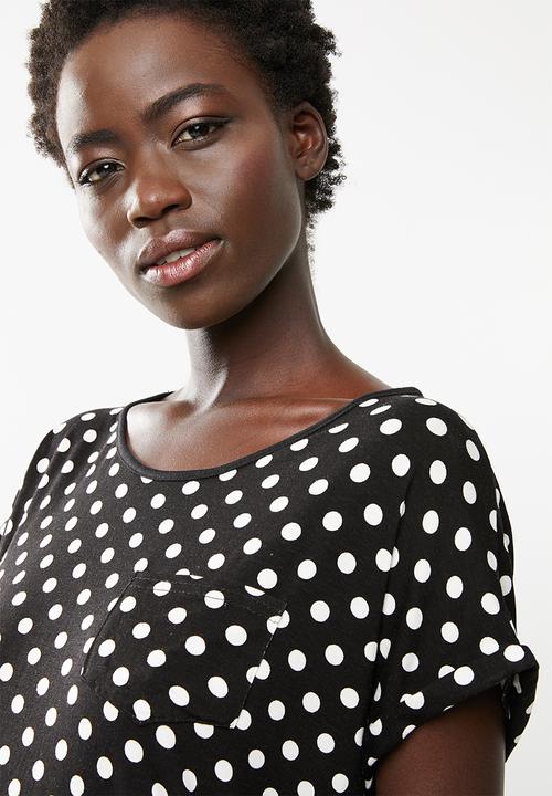 edit - Dipped hemline top - black