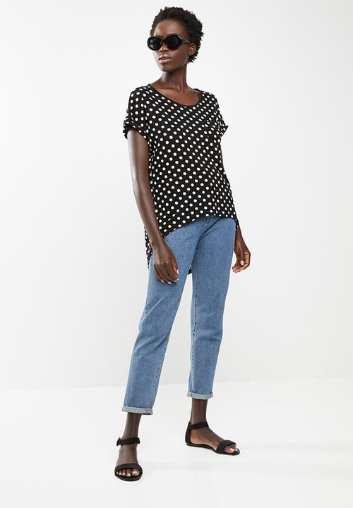 edit - Dipped hemline top - black