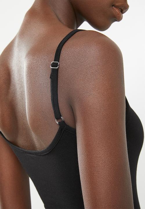 c(inch) - Strap detail bodysuit - black