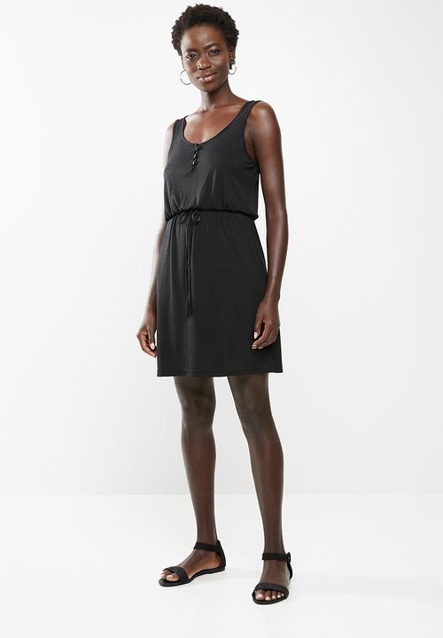 edit - Sleeveless day dress - black
