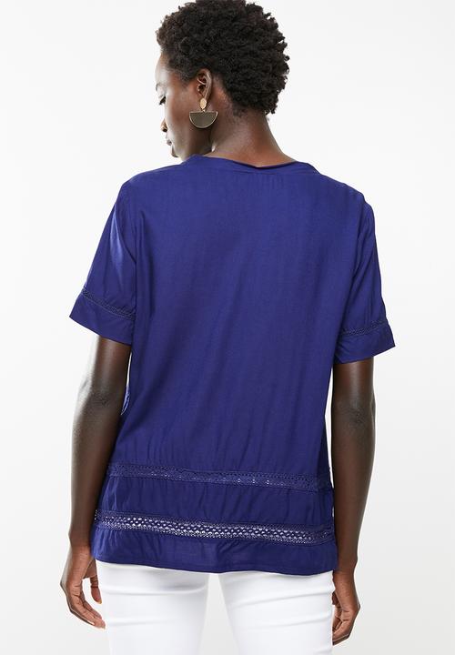 edit - Pintuck blouse - blue