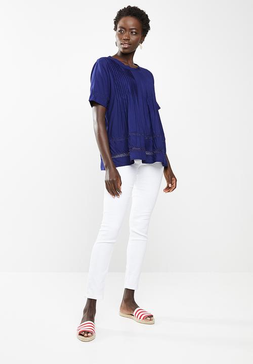 edit - Pintuck blouse - blue