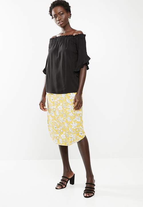edit - Bardot 3/4 sleeve blouse - black