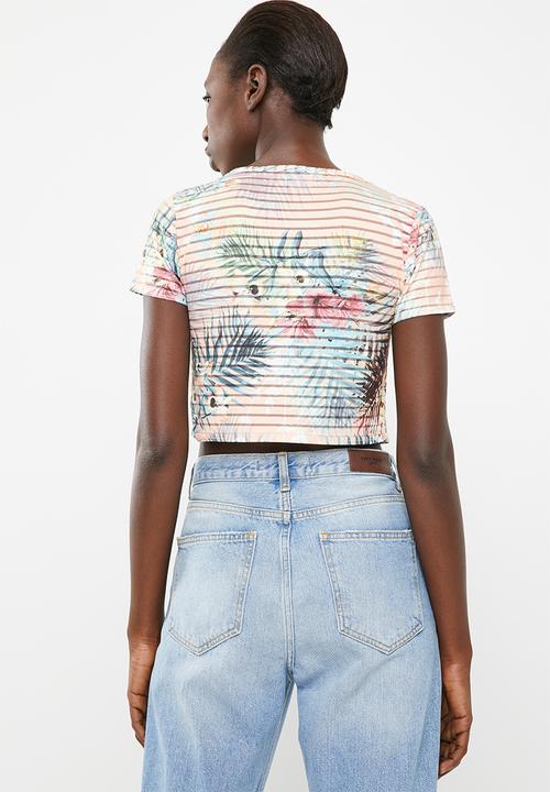 c(inch) - Tropical cropped T-shirt - multi