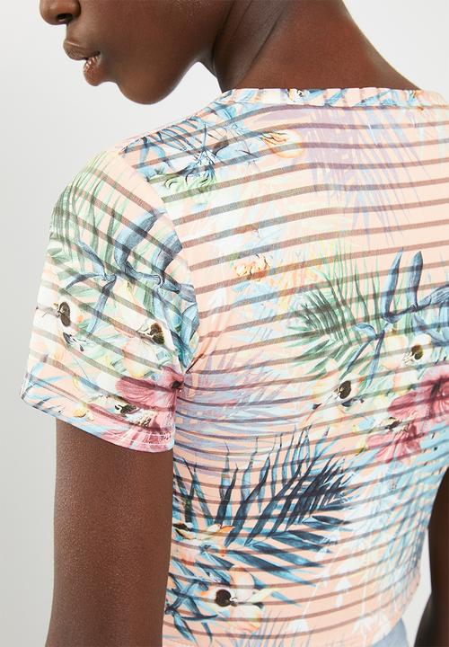 c(inch) - Tropical cropped T-shirt - multi