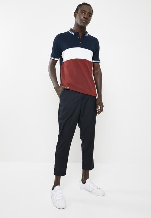 Superbalist - Pique short sleeve slim fit blocked polo - multi
