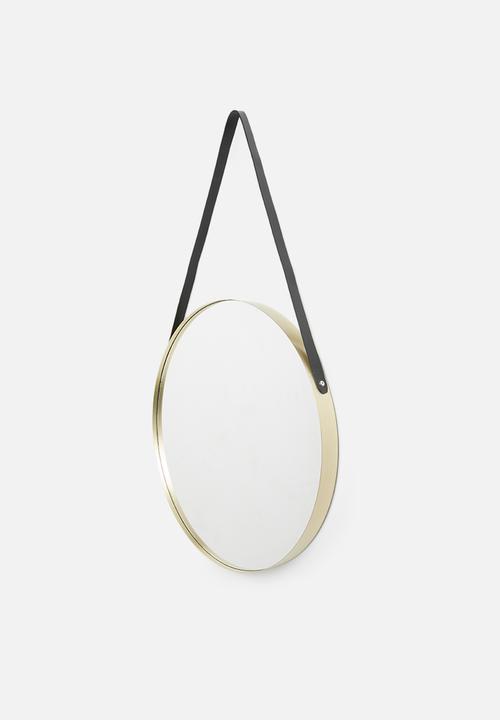 Present Time - Balanced mirror - round gold rim