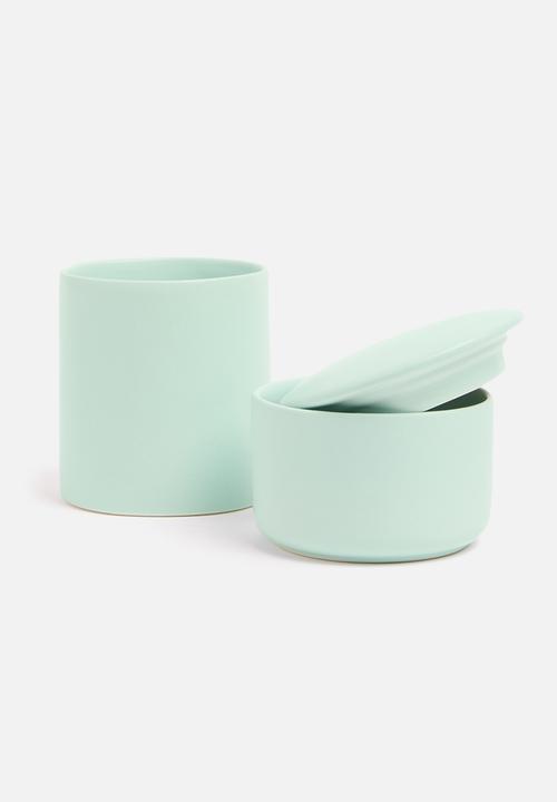Urchin Art - Storage canister - matte duck egg