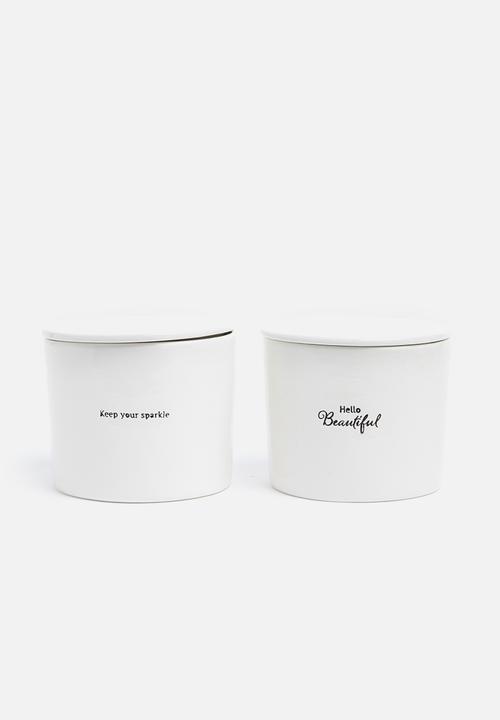 Urchin Art - Sweet nothings canister set - white