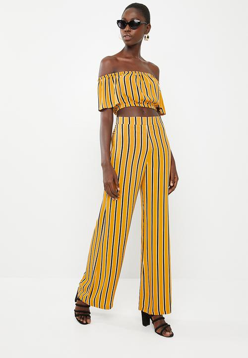 STYLE REPUBLIC - Wide leg pants - mustard & black 