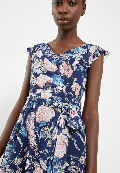 Revenge - Floral tea dress - navy