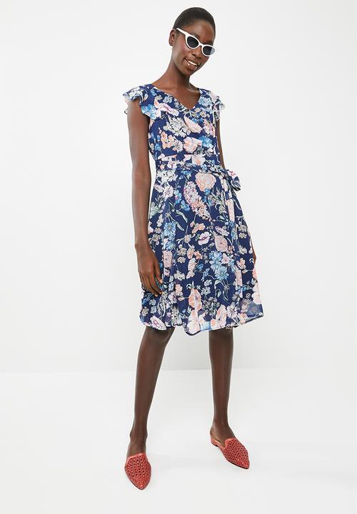 Revenge - Floral tea dress - navy