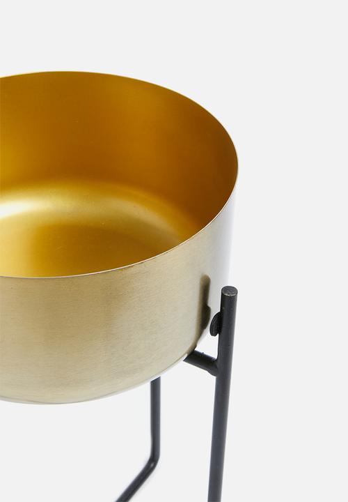 Sixth Floor - Aria planter - gold & black