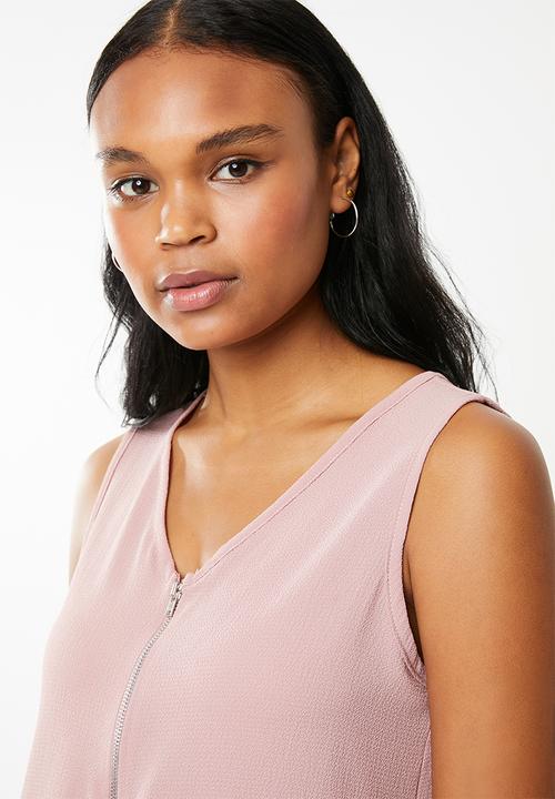 edit - Zip front top - pink