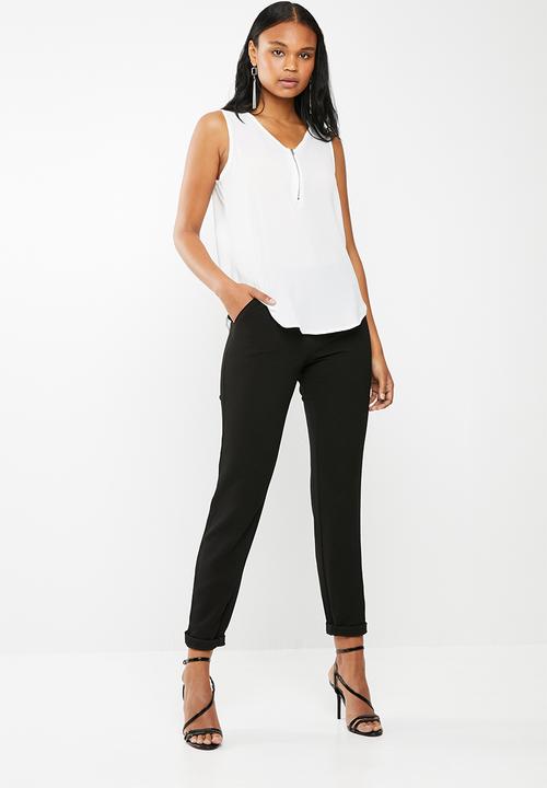 edit - Zip front top -  white