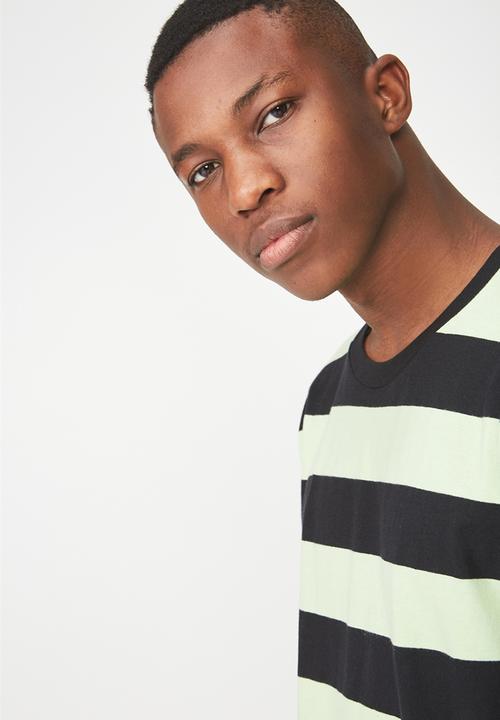 Cotton On - Downtown loose fit tee - green & black