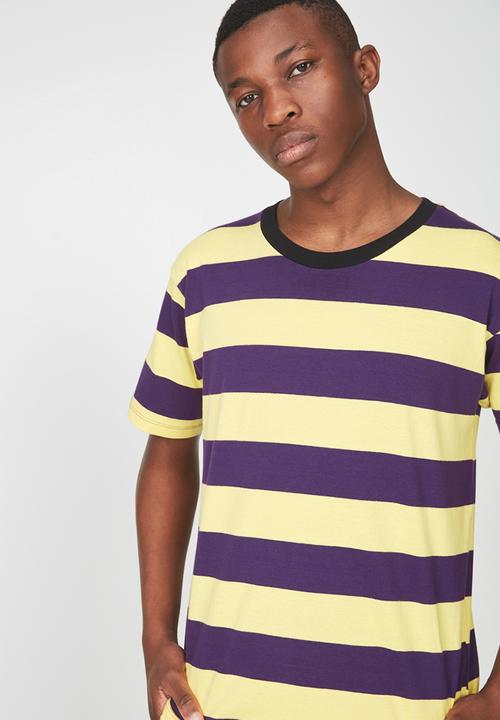 Cotton On - Downtown loose fit short sleeve tee - yellow & purple
