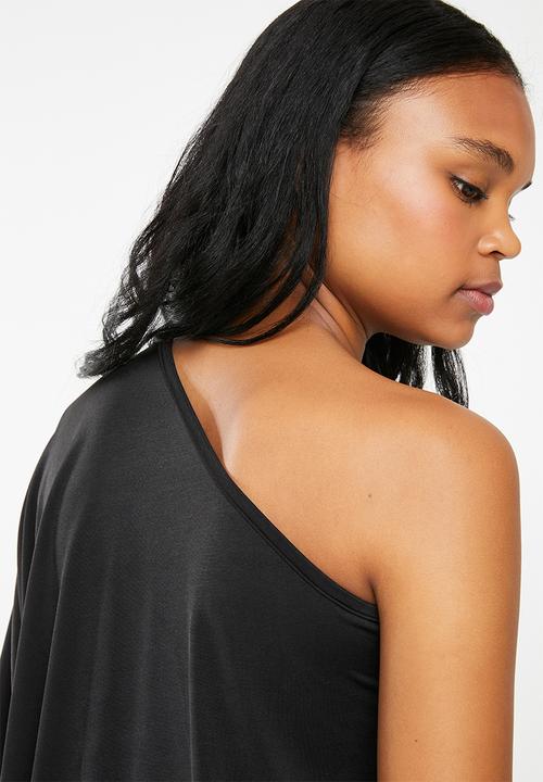 RUFF TUNG - One shoulder top - black 