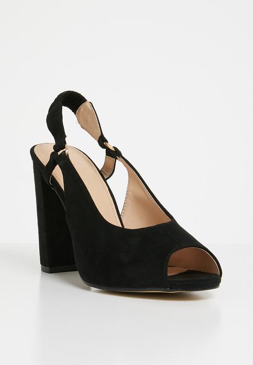 Plum - Ankle strap heels - black