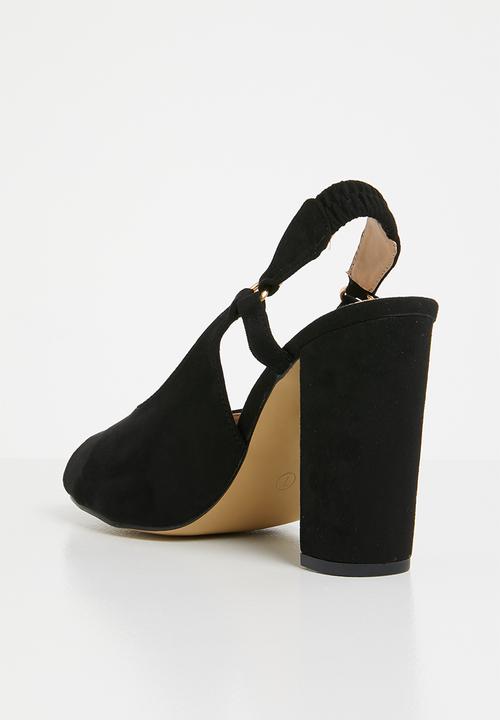 Plum - Ankle strap heels - black
