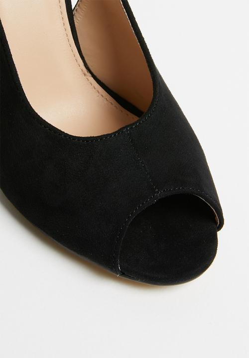 Plum - Ankle strap heels - black