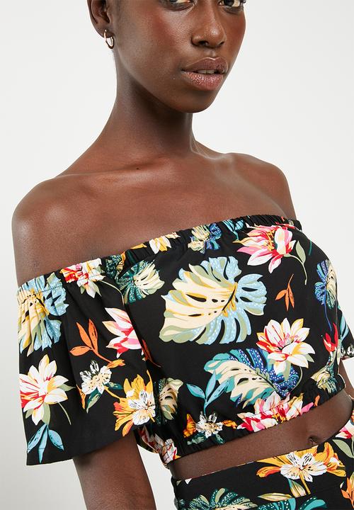 STYLE REPUBLIC - Bardot crop top - black