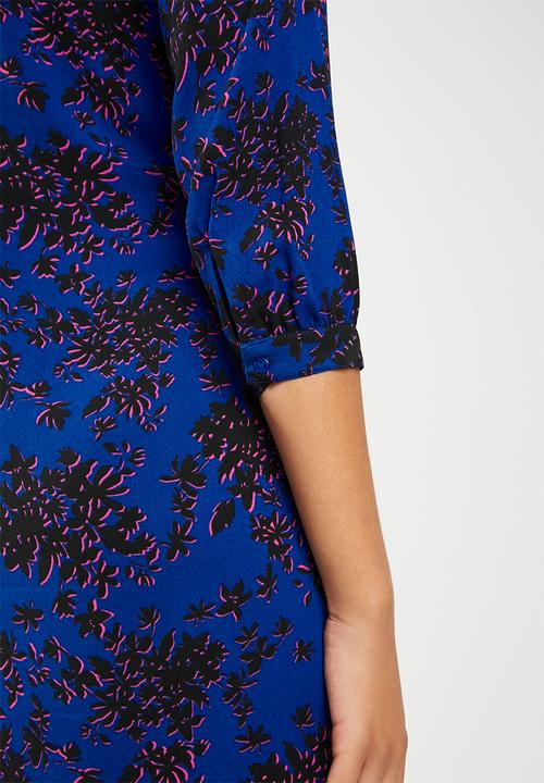 ONLY - Ibbie long sleeve lace-up dress - multi 