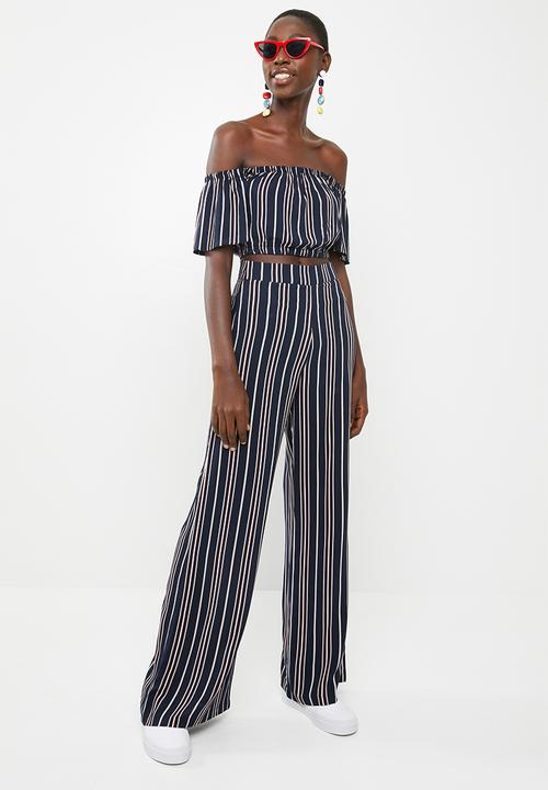 STYLE REPUBLIC - Wide leg pants - navy 