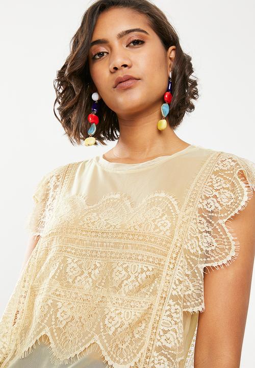 ONLY - Eduna lace blouse - peach