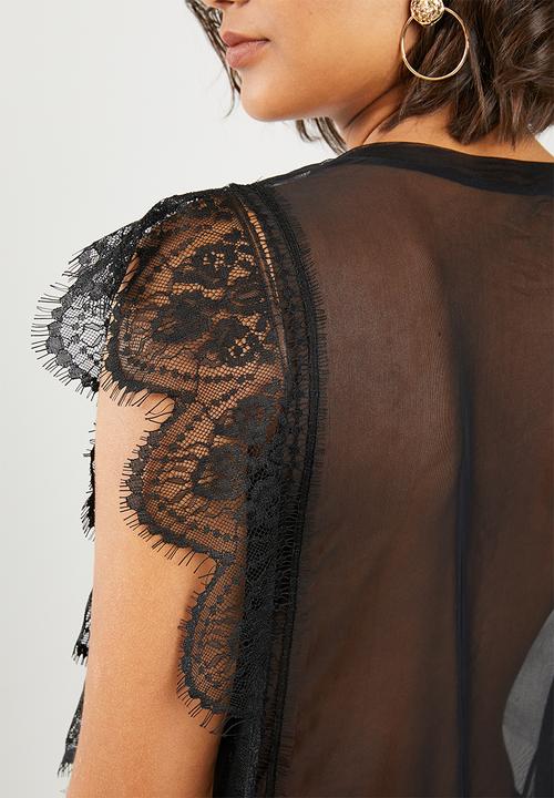 ONLY - Eduna lace blouse - black 