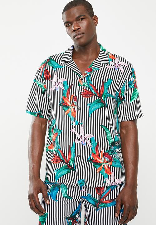 STYLE REPUBLIC - Floral stripe bowler shirt - multi